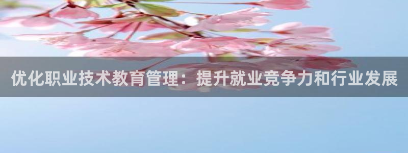 j9国际站登录|优化职业技术教育管理：提升就业竞争力和行业发展